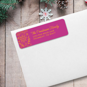 Cute Winter Snowflake Doodles Return Address Label