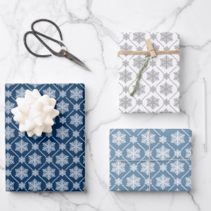 Cute Winter Snowflake Pattern Wrapping Paper Sheet