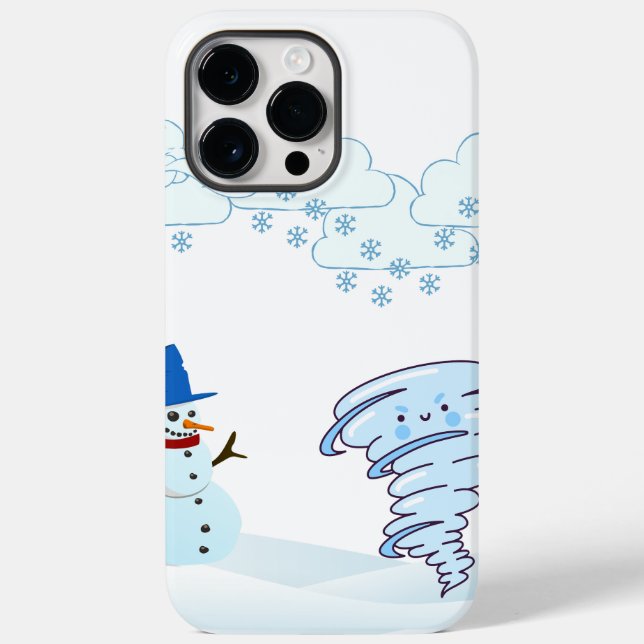 Cute winter snowman and wind Case-Mate iPhone case (Back)