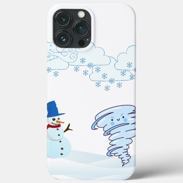 Cute winter snowman and wind Case-Mate iPhone case (Back)