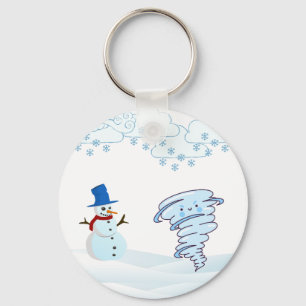 Cute winter snowman and wind key ring