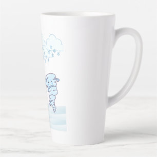 Cute winter snowman and wind latte mug