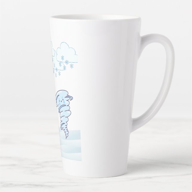 Cute winter snowman and wind latte mug (Right)