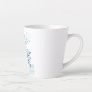 Cute winter snowman and wind latte mug