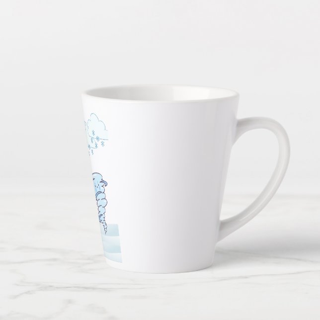 Cute winter snowman and wind latte mug (Right)