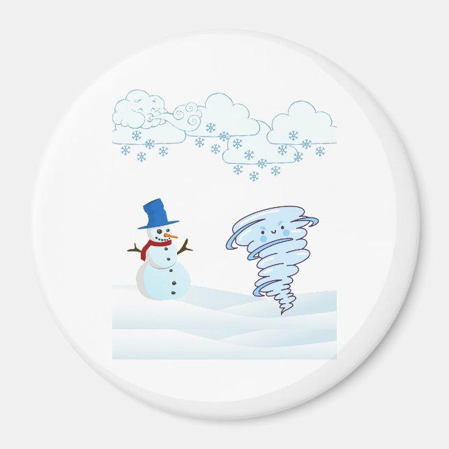 Cute winter snowman and wind magnet (Front)