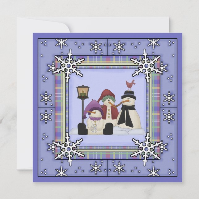 Cute Winter Snowman Birthday Invitation (Front)