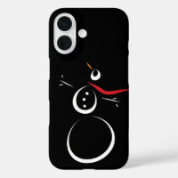 Cute Winter Snowman Black