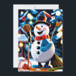 Cute Winter Snowman Merry Christmas Non-Photo Holiday Card<br><div class="desc">Snowman</div>