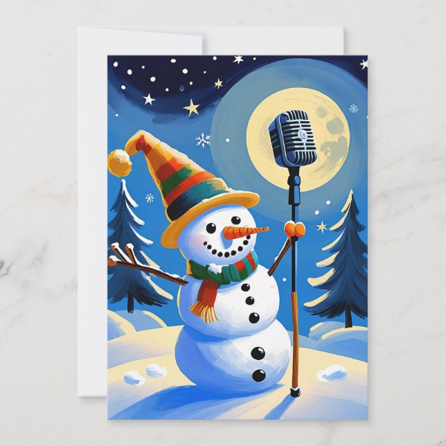 Cute Winter Snowman Merry Christmas Non-Photo  Holiday Card (Front)