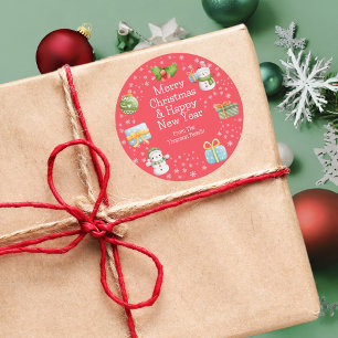 Cute Winter Snowman Merry Christmas Sticker