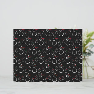 Cute Winter Snowman Pattern Black