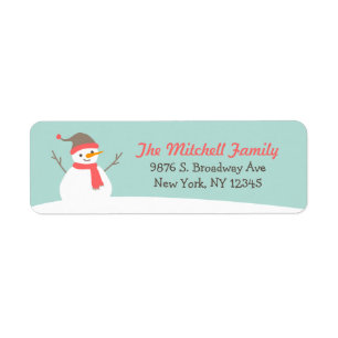 Cute Winter Snowman Return Address Label