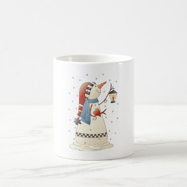 Cute Winter Snowwoman with Lantern  Coffee Mug (Creator Uploaded)