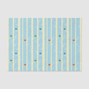 Cute Winter Trees & Colourful Birds Tissue Paper