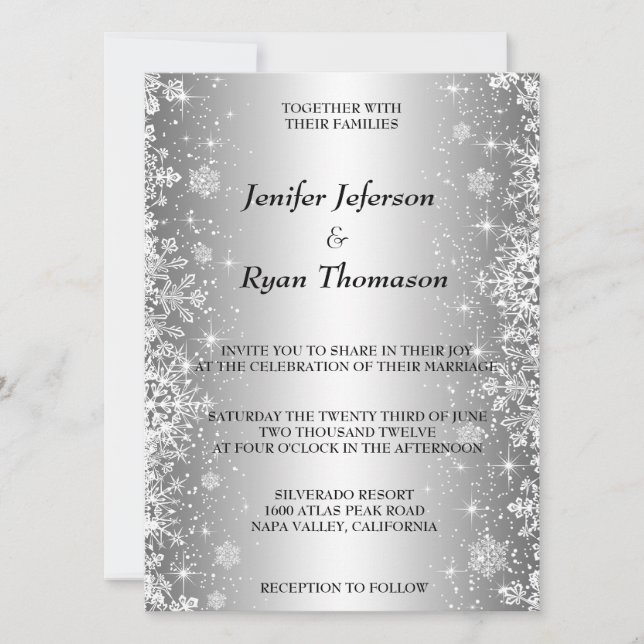 Cute winter wedding Invitation (Front)