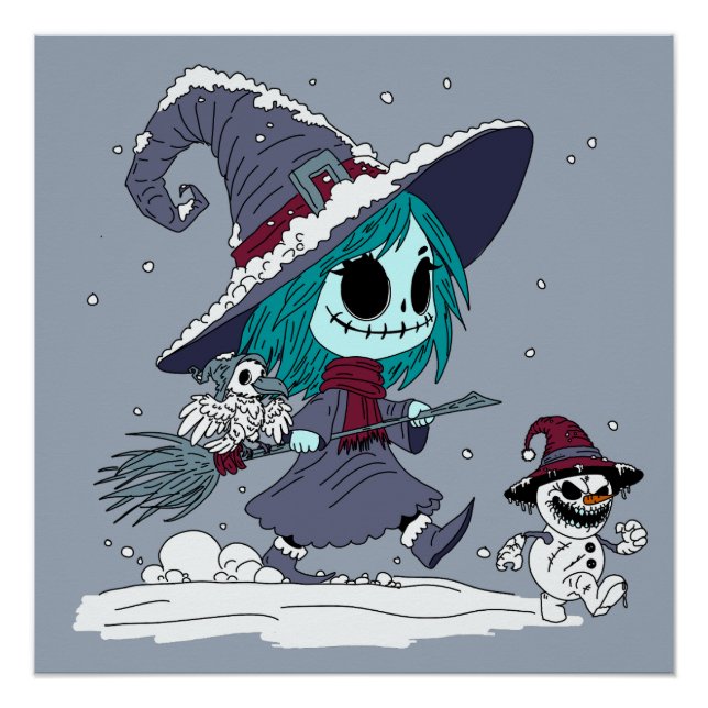 Cute Winter Witch Poster (Front)