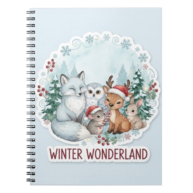 Cute Winter Woodland Animals Journal (Front)