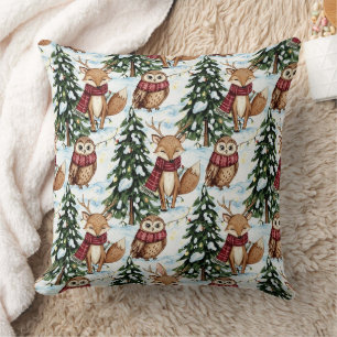 Cute Winter Woodland Friends – Holiday Animal (11) Cushion