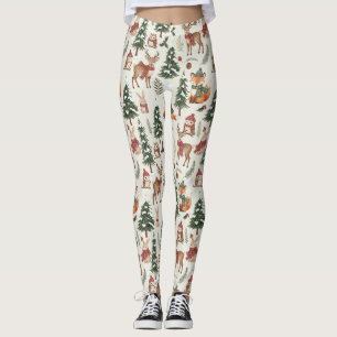 Cute Winter Woodland Friends – Holiday Animal (13) Leggings