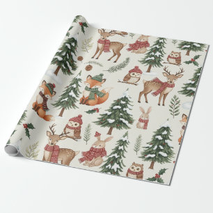Cute Winter Woodland Friends – Holiday Animal (13) Wrapping Paper