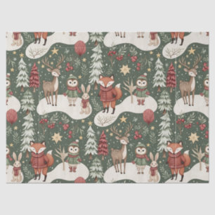 Cute Winter Woodland Friends – Holiday Animal (4) Tissue Paper
