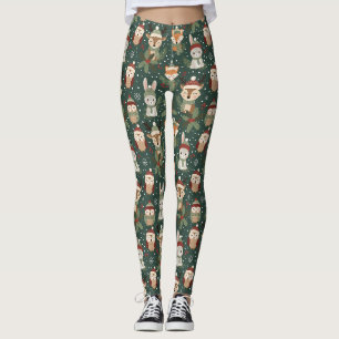 Cute Winter Woodland Friends – Holiday Animal Leggings