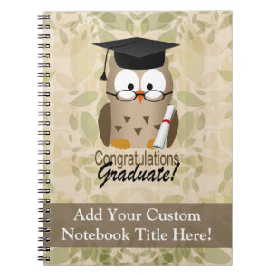 Cute Wise Owl Graduate Notebook