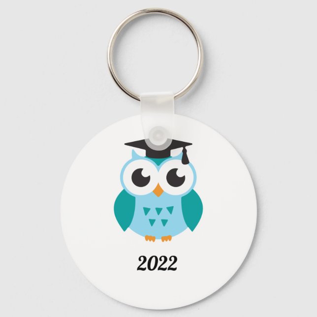 Cute wise owl graduation 2022 key ring (Front)