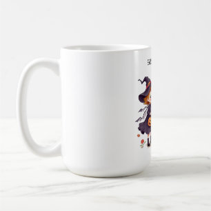Cute Witch and Skeleton Kids Halloween Coffee Mug