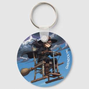 Cute Witch Aviator Key Ring