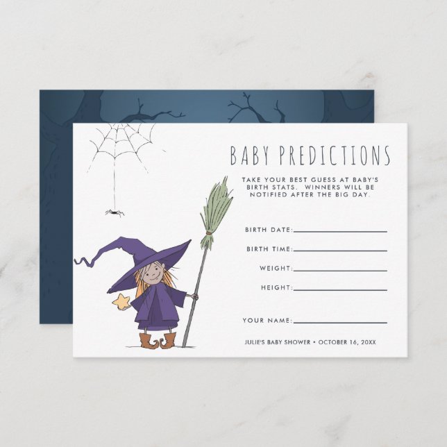 Cute Witch | Baby Shower Guessing Game Invitation (Front/Back)