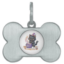 Cute Witch Black Cat Brewing Magic Potion Hallowee