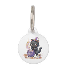 Cute Witch Black Cat Brewing Magic Potion Hallowee