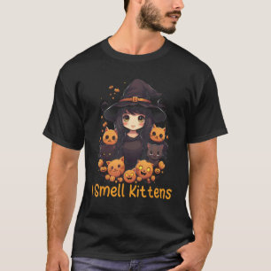 Cute Witch Black Cat Halloween Costume Women I Sme T-Shirt