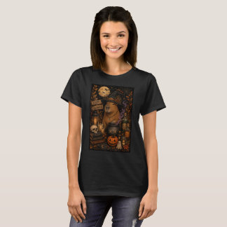 Cute Witch Capybara Halloween T-Shirt
