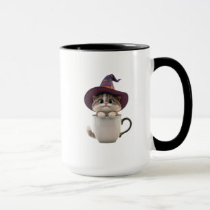 Cute Witch Cat Halloween Coffee Mug