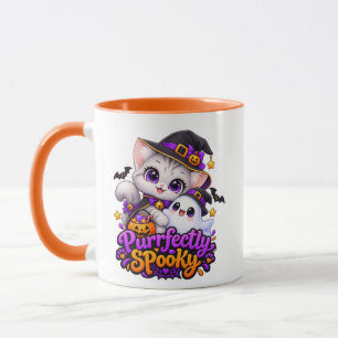 Cute Witch Cat Halloween Combo Coffee Mug