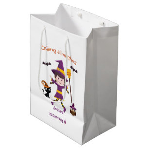 Cute Witch Costume Halloween Party For Kids Medium Gift Bag
