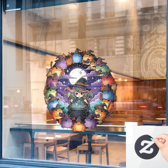 Cute Witch Creating Magical Moments With Toads (Cafe Window)