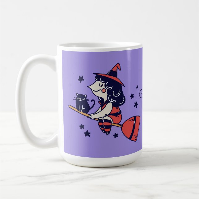 Cute Witch custom name Halloween mugs (Left)