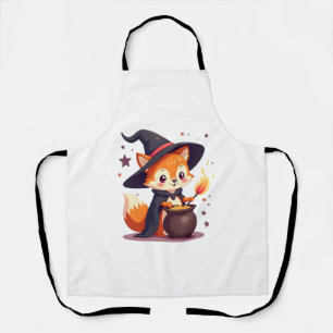 Cute Witch Fox – Magical Halloween Animal Tee Apron