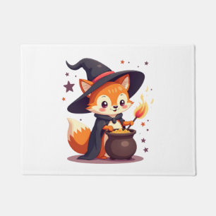 Cute Witch Fox � Magical Halloween Animal Tee Doormat