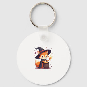 Cute Witch Fox � Magical Halloween Animal Tee Key Ring