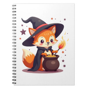 Cute Witch Fox � Magical Halloween Animal Tee Notebook