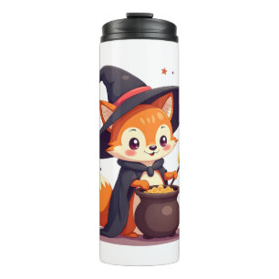 Cute Witch Fox � Magical Halloween Animal Tee Thermal Tumbler