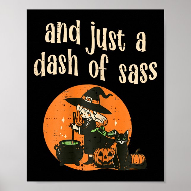 Cute Witch Funny Halloween Women Girls Teens Kids  Poster (Front)