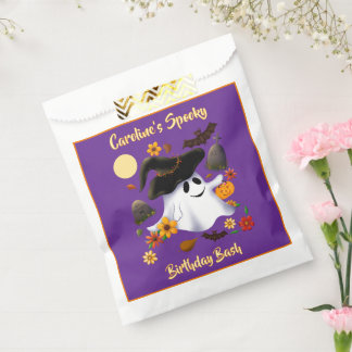 Cute witch ghost trick or treat cemetery favour bag