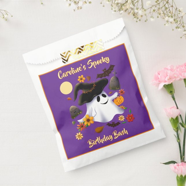 Cute witch ghost trick or treat cemetery favour bag (Sealed)