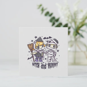 Cute Witch Girl & Mischievous Mummy Boy